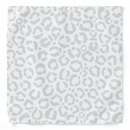 Elegant White Gray Leopard Cheetah Animal Print Bandana