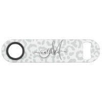 Elegant White Gray Leopard Cheetah Animal Print