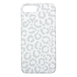 Elegant White Gray Leopard Cheetah Animal Print iPhone 8/7 Case