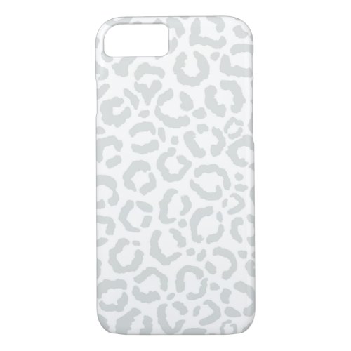 Elegant White Gray Leopard Cheetah Animal Print iPhone 87 Case