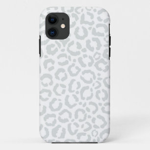 Elegant White Gray Leopard Cheetah Animal Print iPhone 11 Case