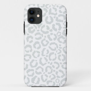 Elegant White Gray Leopard Cheetah Animal Print iPhone 11 Case