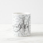 Elegant White Gray Leopard Cheetah Animal Print Coffee Mug<br><div class="desc">This elegant chic pattern is perfect for the trendy and stylish fashionista. It features a hand-drawn white and gray leopard cheetah animal print pattern. It's modern, simple, and cute. ***IMPORTANT DESIGN NOTE: For any custom design request such as matching product requests, color changes, placement changes, or any other change request,...</div>