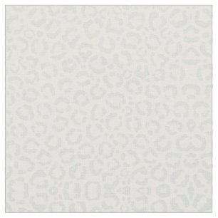 Elegant White Gray Leopard Cheetah Animal Print Fabric