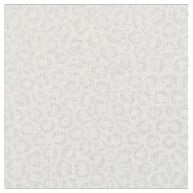 Elegant White Gray Leopard Cheetah Animal Print Fabric (Close Up)