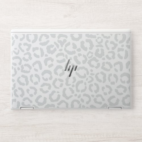 Elegant White Gray Leopard Cheetah Animal Print HP Laptop Skin
