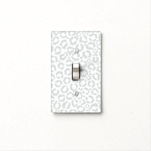 Elegant White Gray Leopard Cheetah Animal Print Light Switch Cover