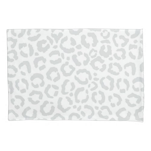 Elegant White Gray Leopard Cheetah Animal Print Pillow Case