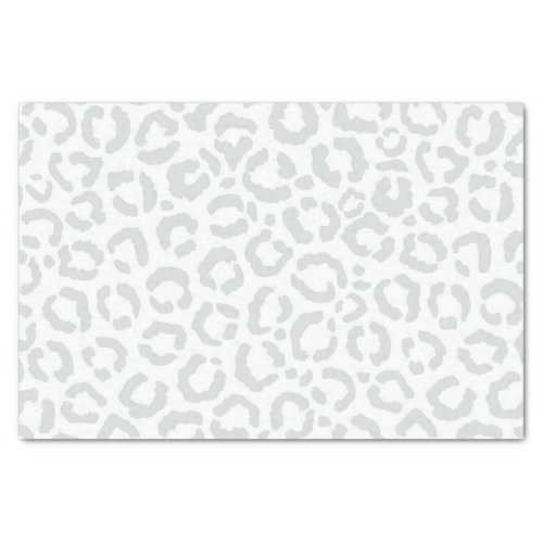 Elegant White Gray Leopard Cheetah Animal Print Tissue Paper