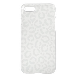 Elegant White Gray Leopard Cheetah Animal Print iPhone SE/8/7 Case