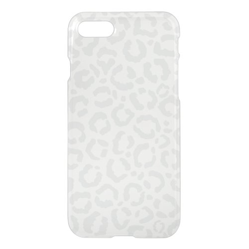 Elegant White Gray Leopard Cheetah Animal Print iPhone SE87 Case
