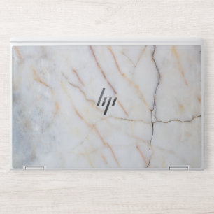 Elegant white gray marble HP laptop skin