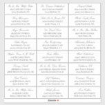 Elegant White Gray Script 24 Wedding Guest Address Sticker<br><div class="desc">24 wedding guest address labels for sending out your invitations with dark gray elegant text against white. Add the names in a beautiful,  classic script and the address in an elegant timeless font.</div>