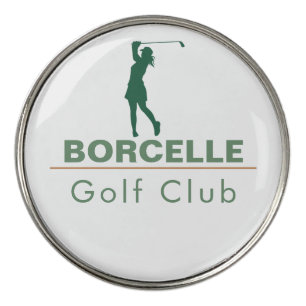 Elegant White & Green Minimalist Golf Club Ball Marker