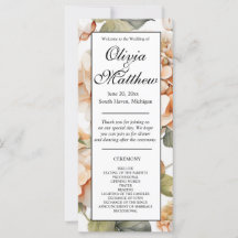 Elegant white green orange boho floral program