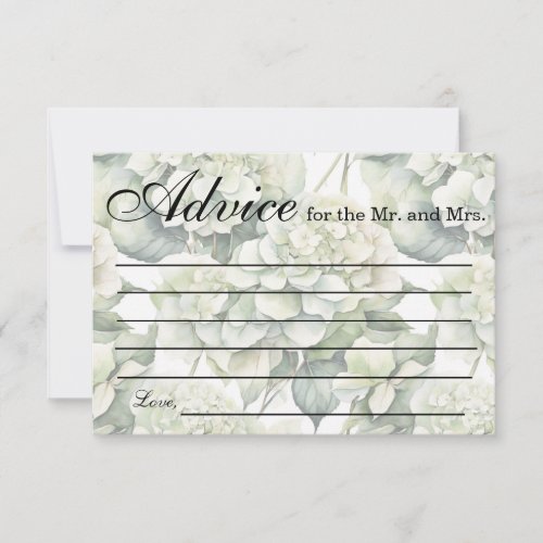 Elegant white green watercolor Advice  Mr and Mrs Note Card