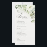 Elegant White Greenery Floral Wedding Menu Card<br><div class="desc">If you need any further customisation please feel free to message me on yellowfebstudio@gmail.com.</div>