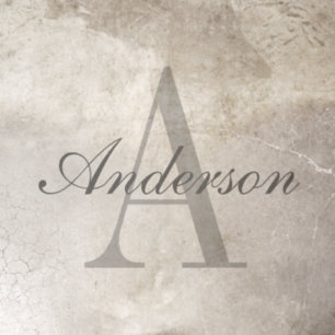 Elegant White & Grey Monogram Floor Decals