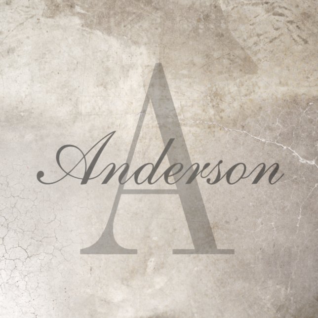 Elegant White & Grey Monogram Floor Decals (Insitu)