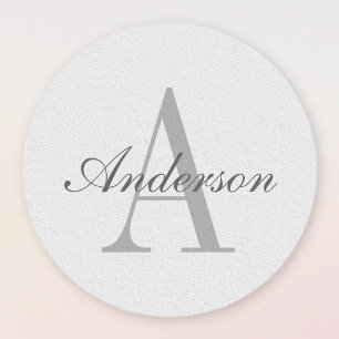 Elegant White & Grey Monogram Patch