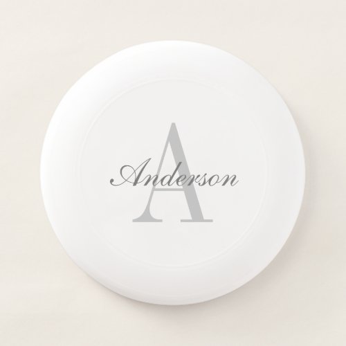 Elegant White  Grey Monogram Wham_O Frisbee