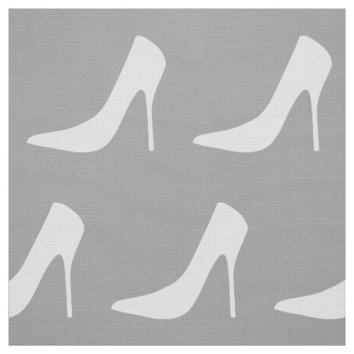 ELEGANT WHITE HIGH HEEL SHOES MOTIF FABRIC