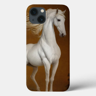 Elegant white horse iPhone 13 case