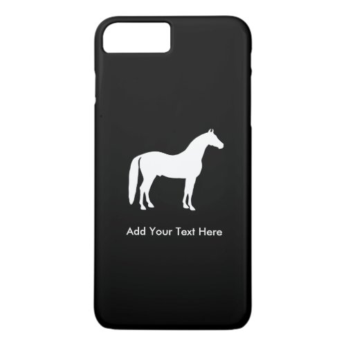 Elegant White Horse Customizable Text iPhone 8 Plus7 Plus Case