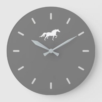 Elegant White Horse Silhouette on Gray