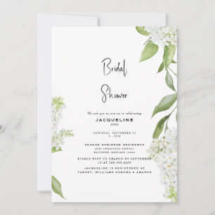 Elegant White Hydrangea Bridal Shower Invitation
