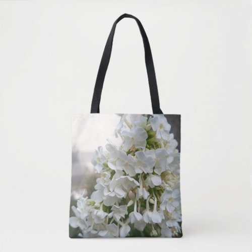 Elegant White Hydrangea Floral Tote Bag | Botanica