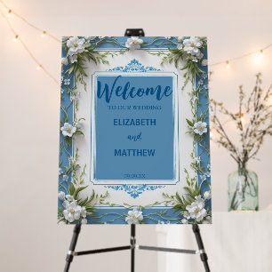Elegant white Hydrangea flower rustic Wedding Foam Board