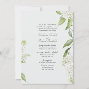 Elegant White Hydrangea Wedding Invitation
