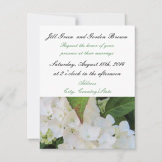 Elegant White Hydrangea Wedding Invitation