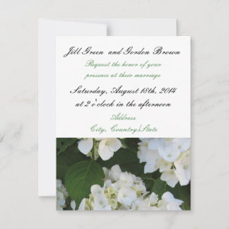 Elegant White Hydrangea Wedding Invitation