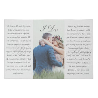 Elegant White I Do Photograph Wedding Vow Art Fau Faux Canvas Print