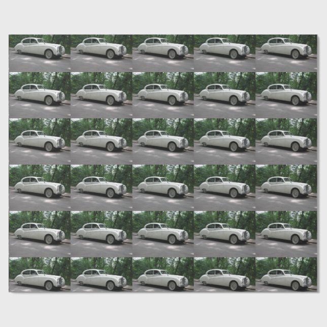 Elegant White Jaguar MK IX Wrapping Paper (Flat)