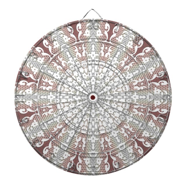 Elegant White Lace Decorative Dartboard (Front)