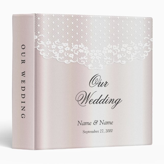 Elegant White Lace Floral Album Binder (Front/Spine)