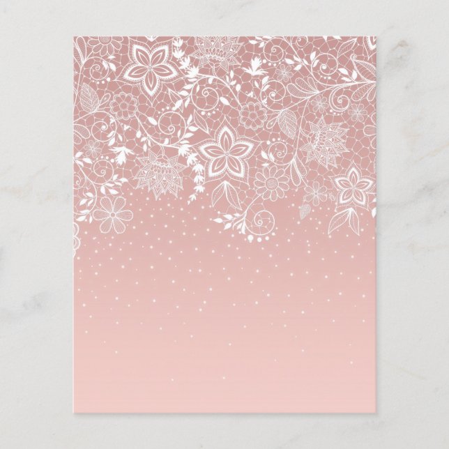 Elegant white lace floral and confetti design flyer (Front)