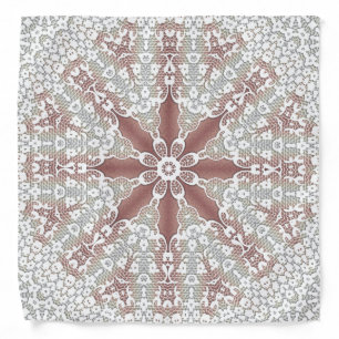 Elegant White Lace Floral Bandana