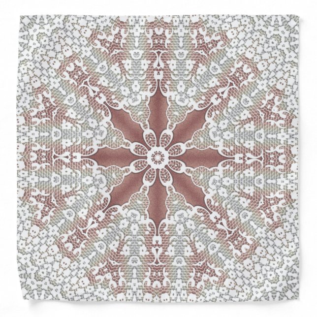 Elegant White Lace Floral Bandana (Front)