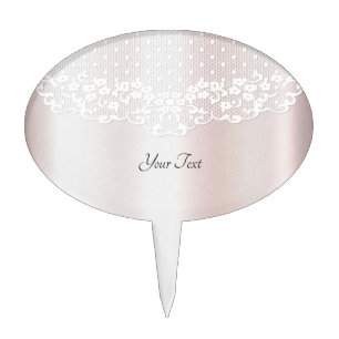 Elegant White Lace Floral Cake Topper