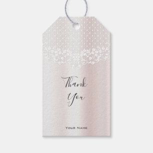 Elegant White Lace Floral Gift Tag