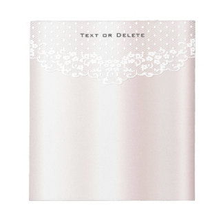 Elegant White Lace Floral Notepad