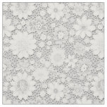 Elegant White Lace Floral Pattern Fabric