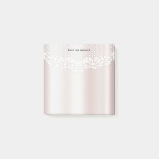 Elegant White Lace Floral Post it Notes