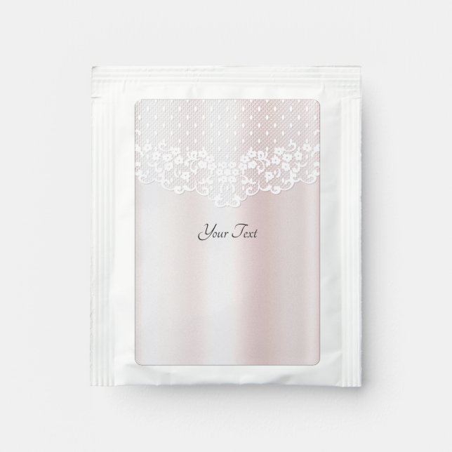 Elegant White Lace Floral Tea Bag Drink Mix (Front)