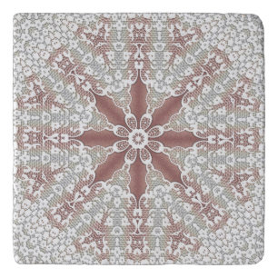 Elegant White Lace Floral Trivet