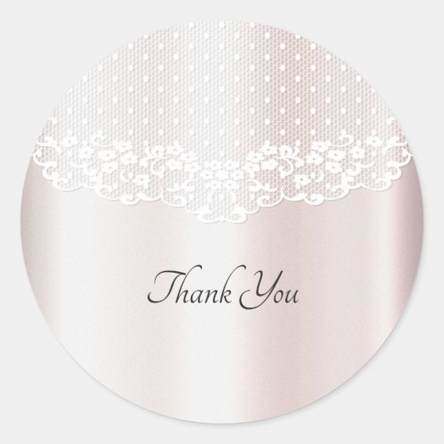 Elegant White Lace Floral Wedding Sticker (Front)